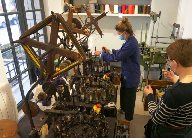 braiding on authentic 200-year-old wooden looms